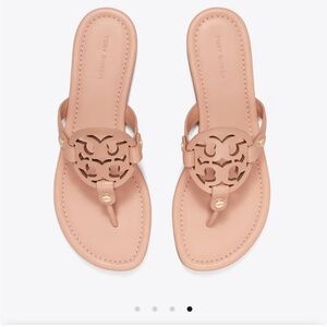 Tory Burch 9 Miller Tan Leather Sandals in Light Sand
